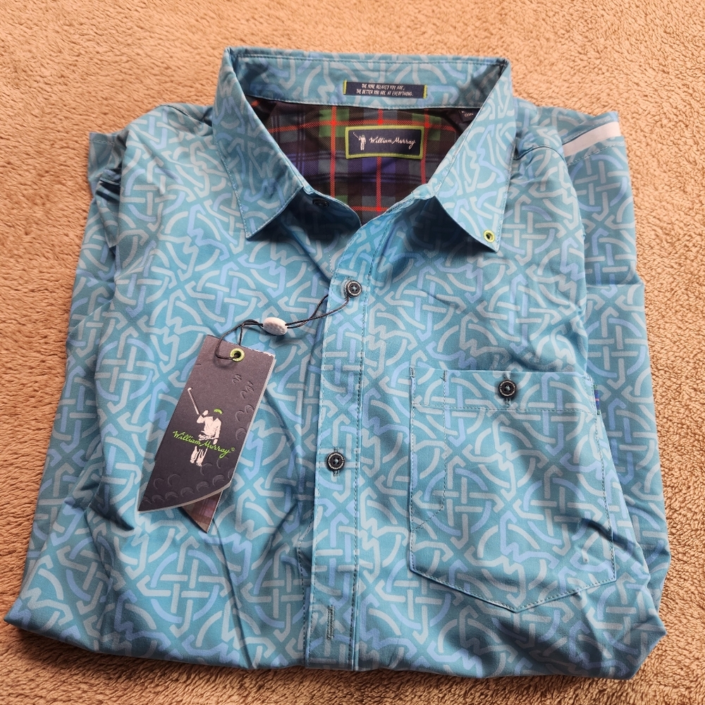 William Murray NWT SL LOGO PRINT PERFORMANCE SHIRT. SMALL